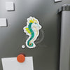 Teal Yellow Seahorse Ink Art Die-Cut Magnets Home Decor