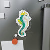 Teal Yellow Seahorse Ink Art Die-Cut Magnets Home Decor