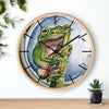Tree Frog Ink Art Wall Clock Wooden / Black 10 Home Decor
