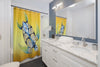Tribal Style Sea Turtle Yellow Watercolor Shower Curtain Home Decor