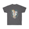 Two Seahorses Love Color Splash Ink Art Dark Unisex Ultra Cotton Tee Charcoal / S T-Shirt