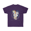 Two Seahorses Love Color Splash Ink Art Dark Unisex Ultra Cotton Tee Purple / S T-Shirt
