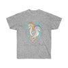 Two Seahorses Love Color Splash Ink Art Ultra Cotton Tee Sport Grey / S T-Shirt