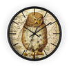 Vintage Owl Papyrus Shabby Chic Art Wall Clock Black / 10 Home Decor
