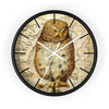 Vintage Owl Papyrus Shabby Chic Art Wall Clock Black / White 10 Home Decor