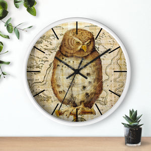 Vintage Owl Papyrus Shabby Chic Art Wall Clock White / Black 10 Home Decor