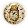 Vintage Owl Papyrus Shabby Chic Art Wall Clock Wooden / Black 10 Home Decor
