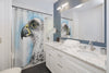 White Gyr Falcon Watercolor Art Shower Curtain Home Decor