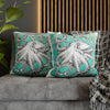 White Octopus Kraken Tentacles Ink Teal Art Spun Polyester Square Pillow Case Home Decor