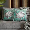 White Octopus Kraken Tentacles Ink Teal Art Spun Polyester Square Pillow Case Home Decor