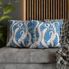 White Octopus Tentacles Blue Vintage Map Art Spun Polyester Square Pillow Case Home Decor