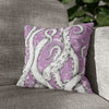 White Octopus Tentacles Purple Vintage Map Art Spun Polyester Square Pillow Case 14 × Home Decor