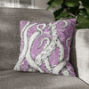 White Octopus Tentacles Purple Vintage Map Art Spun Polyester Square Pillow Case 16 × Home Decor