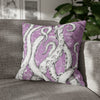White Octopus Tentacles Purple Vintage Map Art Spun Polyester Square Pillow Case 20 × Home Decor