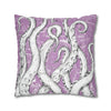 White Octopus Tentacles Purple Vintage Map Art Spun Polyester Square Pillow Case Home Decor