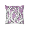 White Octopus Tentacles Purple Vintage Map Art Spun Polyester Square Pillow Case Home Decor