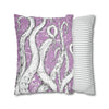 White Octopus Tentacles Purple Vintage Map Art Spun Polyester Square Pillow Case Home Decor