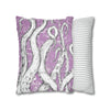 White Octopus Tentacles Purple Vintage Map Art Spun Polyester Square Pillow Case Home Decor