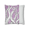 White Octopus Tentacles Purple Vintage Map Art Spun Polyester Square Pillow Case Home Decor