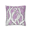 White Octopus Tentacles Purple Vintage Map Art Spun Polyester Square Pillow Case Home Decor