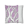 White Octopus Tentacles Purple Vintage Map Art Spun Polyester Square Pillow Case Home Decor