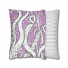 White Octopus Tentacles Purple Vintage Map Art Spun Polyester Square Pillow Case Home Decor