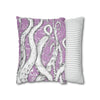 White Octopus Tentacles Purple Vintage Map Art Spun Polyester Square Pillow Case Home Decor