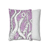 White Octopus Tentacles Purple Vintage Map Art Spun Polyester Square Pillow Case Home Decor