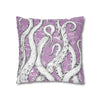 White Octopus Tentacles Purple Vintage Map Art Spun Polyester Square Pillow Case Home Decor