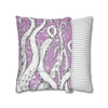 White Octopus Tentacles Purple Vintage Map Art Spun Polyester Square Pillow Case Home Decor