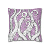 White Octopus Tentacles Purple Vintage Map Art Spun Polyester Square Pillow Case Home Decor