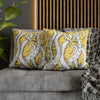 White Octopus Tentacles Yellow Vintage Map Art Spun Polyester Square Pillow Case Home Decor