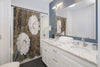 White Peonies Brown Taupe Floral Chic Shower Curtain Home Decor
