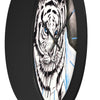 White Tiger In The Snow Ink Art Wall Clock Home Decor