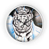 White Tiger In The Snow Ink Art Wall Clock Home Decor