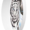 White Tiger In The Snow Ink Art Wall Clock Home Decor