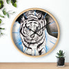 White Tiger In The Snow Ink Art Wall Clock Home Decor