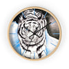 White Tiger In The Snow Ink Art Wall Clock Wooden / Black 10 Home Decor