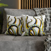 Yellow Black Octopus Tentacles Ink Art Spun Polyester Square Pillow Case Home Decor