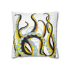 Yellow Black Octopus Tentacles Ink Art Spun Polyester Square Pillow Case Home Decor