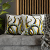 Yellow Black Octopus Tentacles Ink Art Spun Polyester Square Pillow Case Home Decor