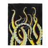 Yellow Black Tentacles Octopus Ink Art Velveteen Plush Blanket 50 × 60 All Over Prints