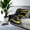 Yellow Black Tentacles Octopus Ink Art Velveteen Plush Blanket All Over Prints