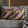 Yellow Octopus Kraken Tentacles Ink Purple Art Spun Polyester Square Pillow Case Home Decor