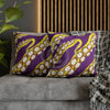 Yellow Octopus Kraken Tentacles Ink Purple Art Spun Polyester Square Pillow Case Home Decor