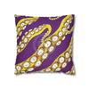 Yellow Octopus Kraken Tentacles Ink Purple Art Spun Polyester Square Pillow Case Home Decor