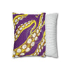 Yellow Octopus Kraken Tentacles Ink Purple Art Spun Polyester Square Pillow Case Home Decor