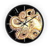 Yellow Orange Octopus Tentacles Bubbles Ink Wall Clock Black / 10 Home Decor