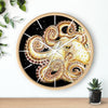 Yellow Orange Octopus Tentacles Bubbles Ink Wall Clock Home Decor