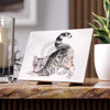 Yoga Calico Cat Kitten Watercolor Art Ceramic Photo Tile 6 × 8 / Glossy Home Decor